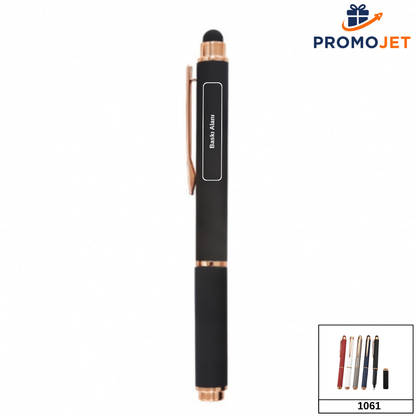Rose Gold Aksamlı ve Dokunmatik Uçlu Kapaklı Metal Kalem