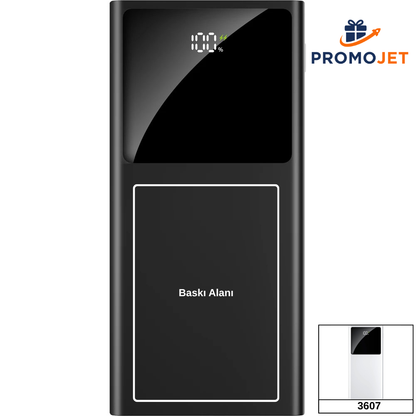 Premium 10.000 mAh LCD Göstergeli ve Dahili Kablolu Powerbank