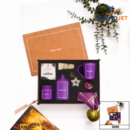 Kişiye Özel Ahşap Kutulu Hediye Seti - Paşabahçe Cam Sürahi & Bardak, 10.000 mAh Powerbank & Ahşap Defterli VIP Set