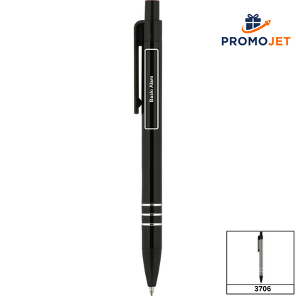 Üç Çizgili Alt Şasili Premium Metal Tükenmez Kalem Serisi