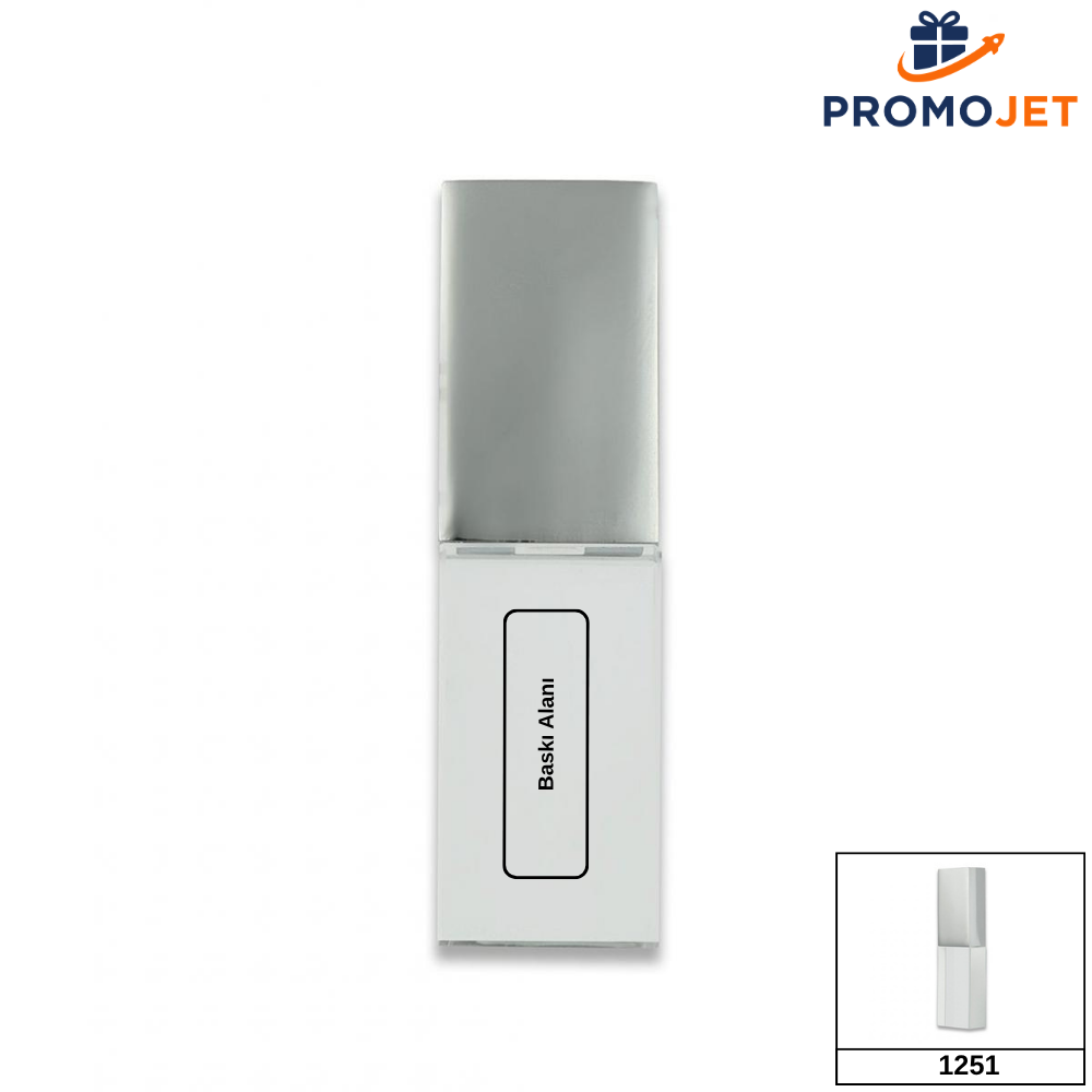 Kristal USB Bellek 32GB – Şeffaf Tasarım ve Metal Kapaklı Premium Model