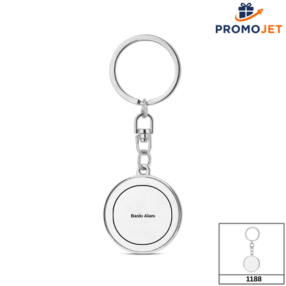Kare Formlu Metal Anahtarlık – Parlak Krom Yüzey