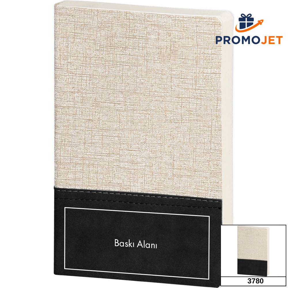 Keten Dokulu ve Çift Panelli VIP Tarihsiz Defter (12.5 x 20 cm)