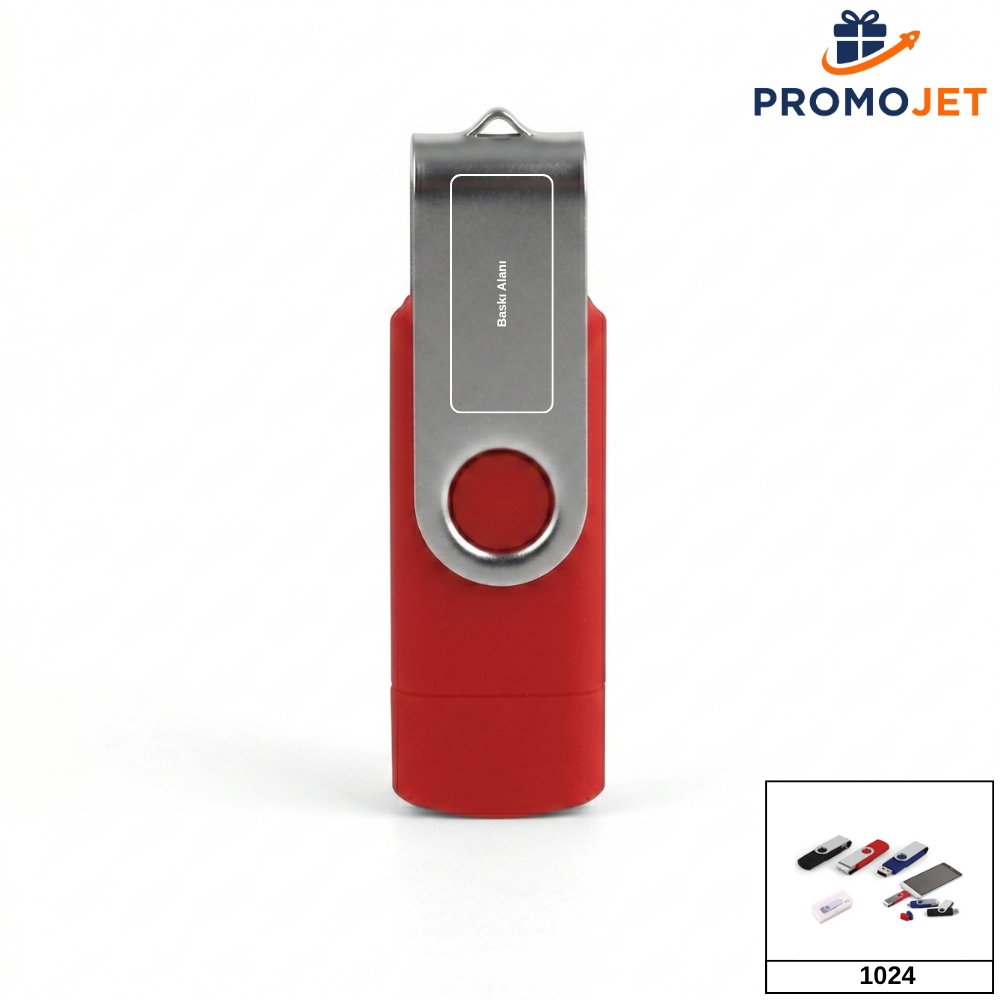 Döner Kapaklı ve Micro USB Girişli Otg USB Bellek (32 GB)