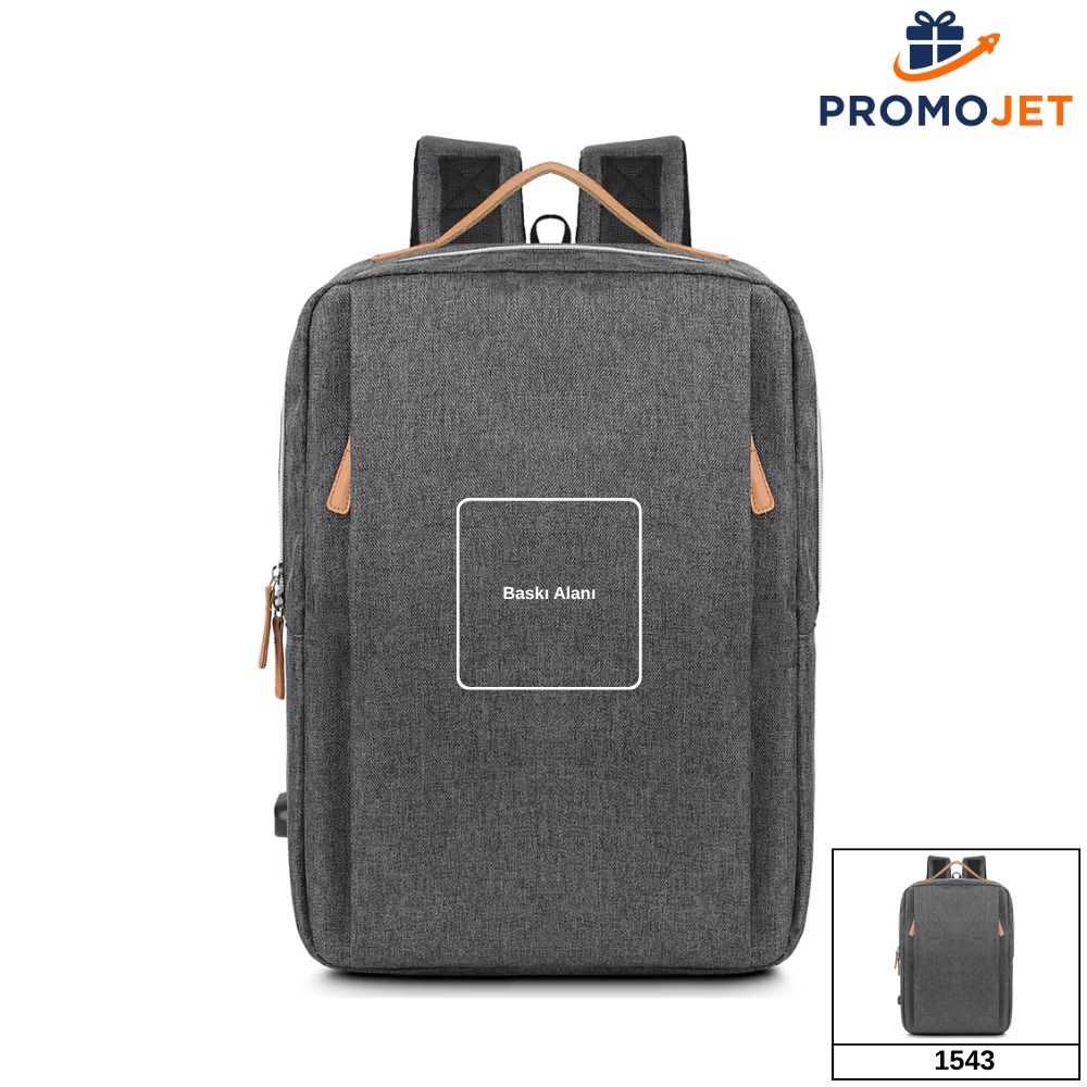 15.6 İnç Laptop Bölmeli Su Geçirmez Promosyon Sırt Çantası – Kurumsal Baskılı ve Özel Üretim Seçenekli