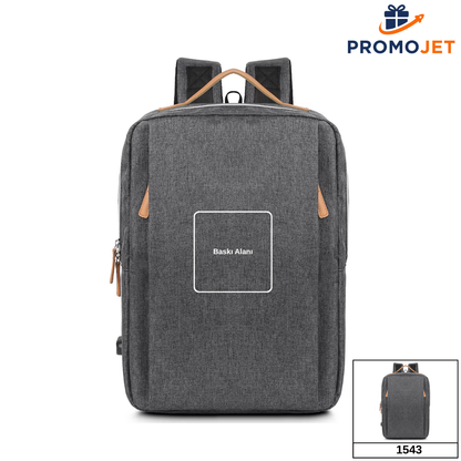 15.6 İnç Laptop Bölmeli Su Geçirmez Promosyon Sırt Çantası – Kurumsal Baskılı ve Özel Üretim Seçenekli