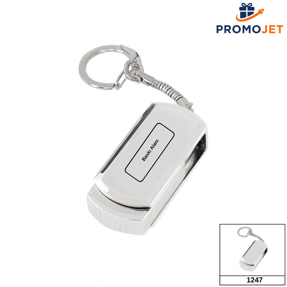 Metal USB Bellek 2.0 16GB – Zincirli Dayanıklı ve Şık Promosyon Model