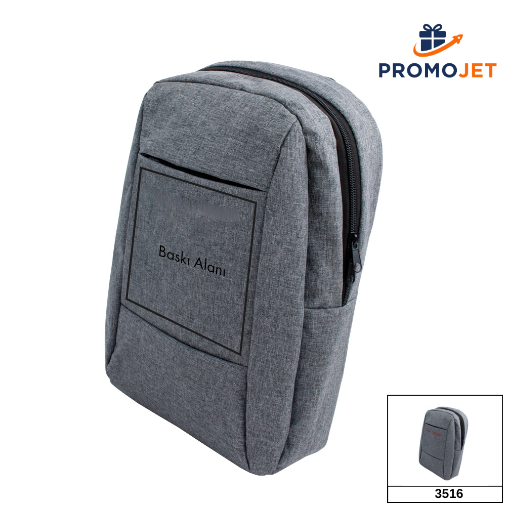 Premium Kırçıllı Melanj Dokulu ve Laptop Bölmeli Akıllı Sırt Çantası