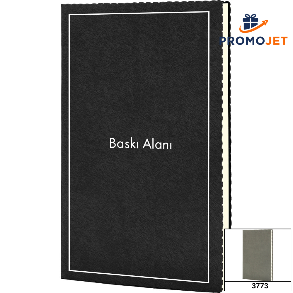 Dalgalı Kesim Yumuşak Termo Deri Kapaklı VIP Tarihsiz Defter (14 x 21 cm)