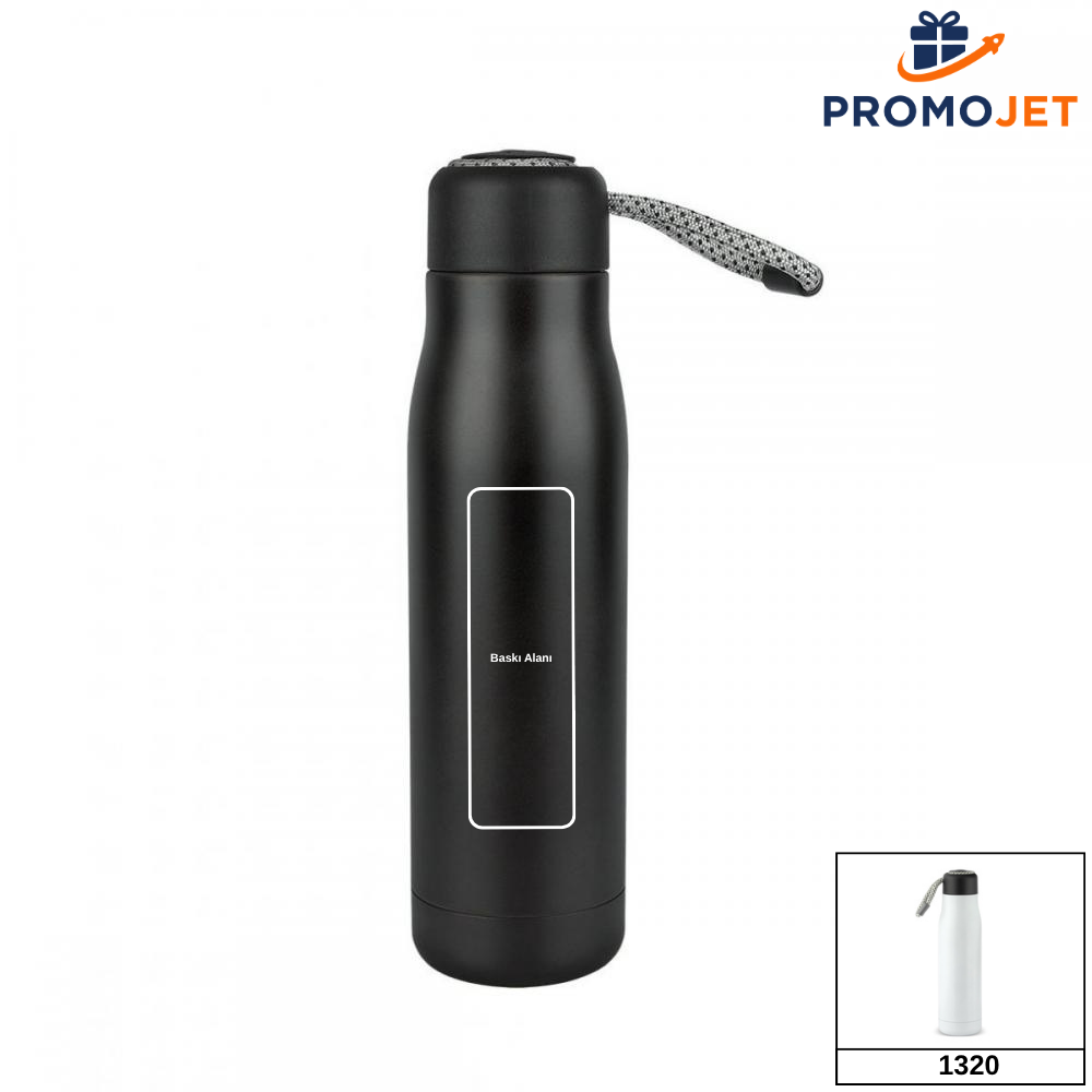 Taşıma İpli Termos 600 ml – Çelik Gövde 8–10 Saat Isı Yalıtımı