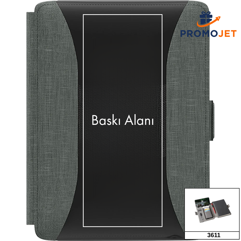 A5 Boyutlu Premium 6.500 mAh Wireless Şarjlı Akıllı Powerbank Organizer
