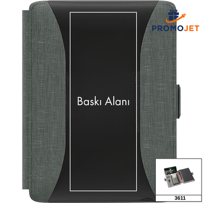 A5 Boyutlu Premium 6.500 mAh Wireless Şarjlı Akıllı Powerbank Organizer