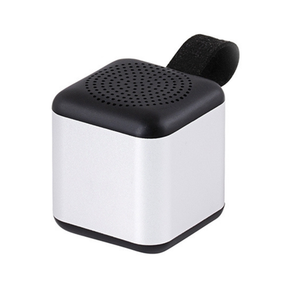 Kübik Alüminyum Gövdeli ve Karabinatör Askılı Mini Bluetooth Hoparlör