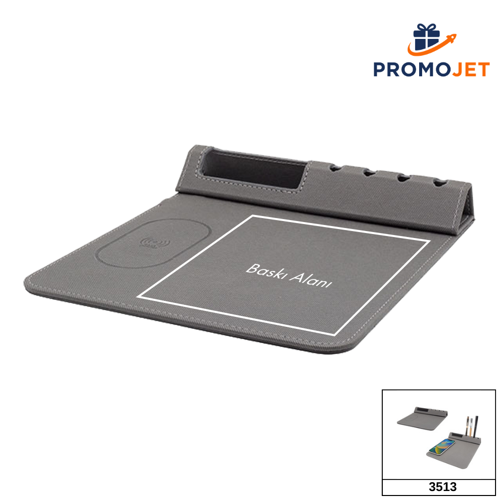 Premium 10W Hızlı Kablosuz Şarjlı ve Gizli Kalemlikli Masaüstü Telefon Standı