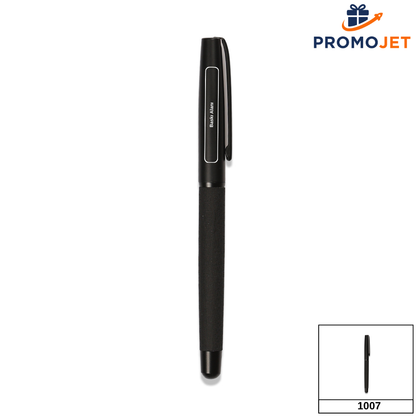 Tırtıklı Gövdeli Tamamı Siyah Metal Roller Kalem