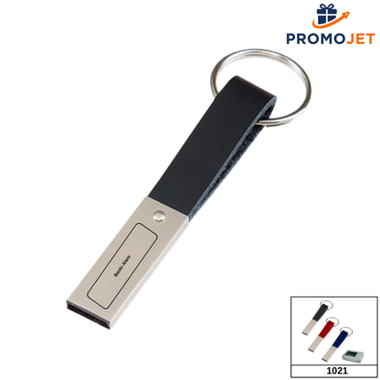 Deri Askılı ve Metal Gövdeli Anahtarlık USB Bellek (16 GB)