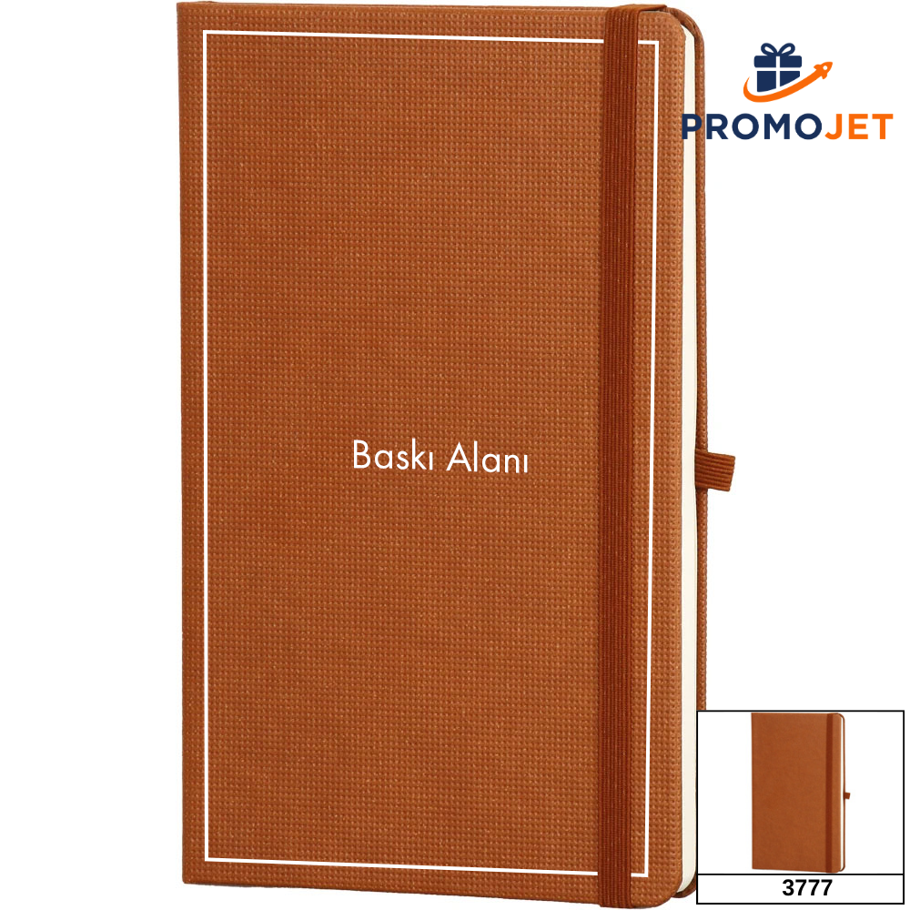 Kare Dokulu Termo Deri Kapaklı ve Lastikli VIP Tarihsiz Defter (13 x 21 cm)