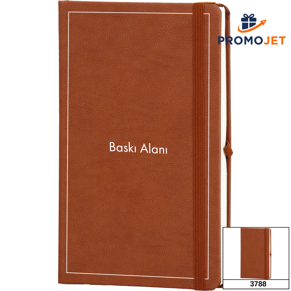 Yumuşak Termo Deri Kapaklı ve Lastikli VIP Tarihsiz Defter (13 x 21 cm)