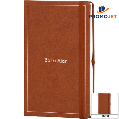 Yumuşak Termo Deri Kapaklı ve Lastikli VIP Tarihsiz Defter (13 x 21 cm)