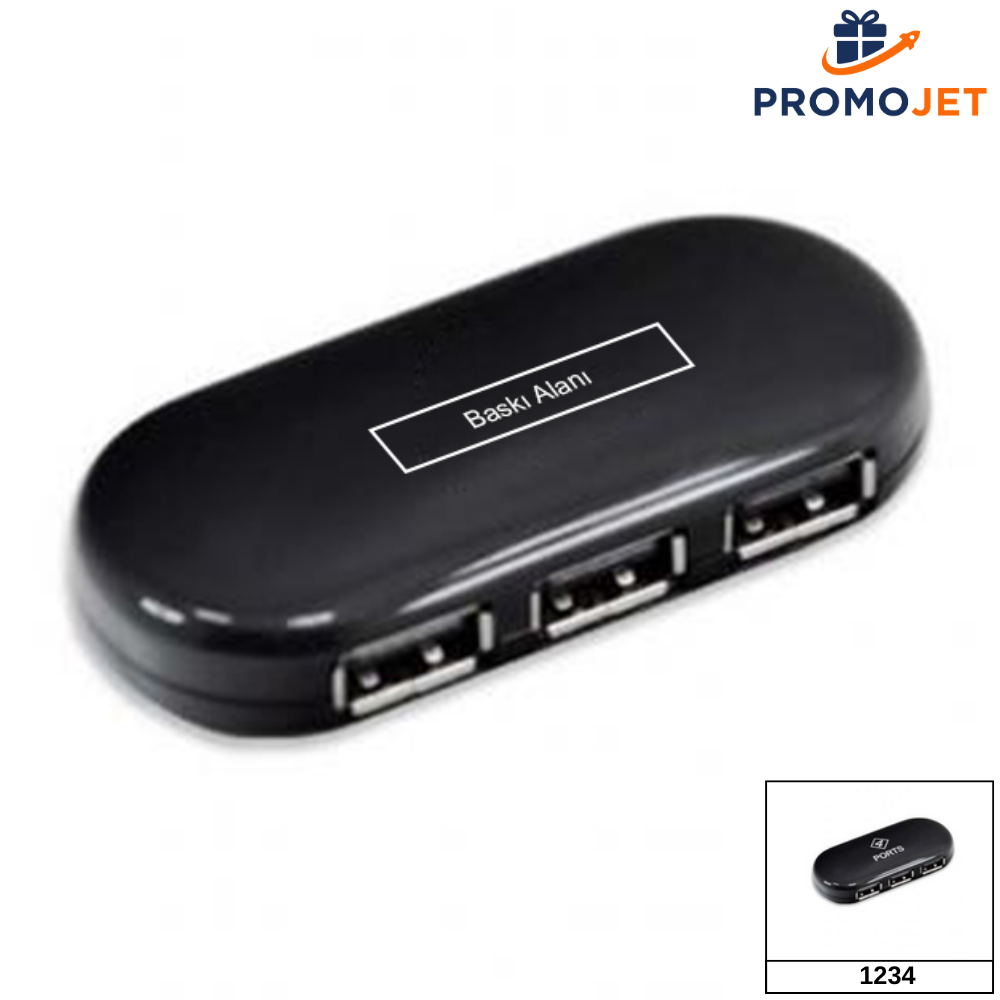 4 Portlu Siyah USB 2.0 Hub – Çoklu Bağlantı Çözümü