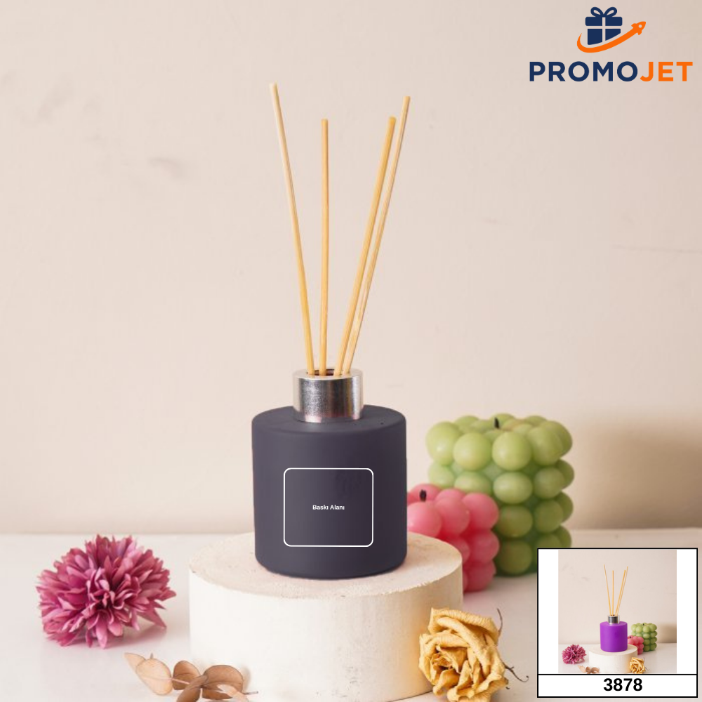 Mat Renkli Cam Şişe Bambu Çubuklu Oda Kokusu 100 ml (8 Mart Özel)