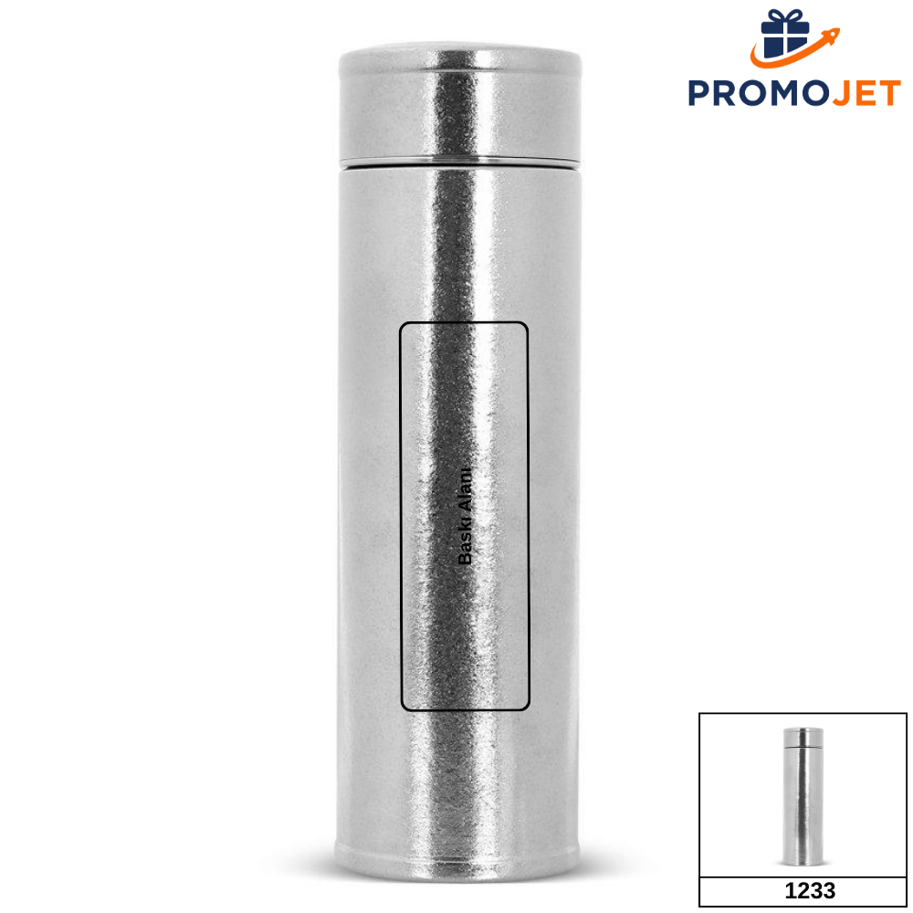 Saf Titanyum Gövdeli Termos – 450 ml Metal Süzgeçli ve Bardak Kapaklı