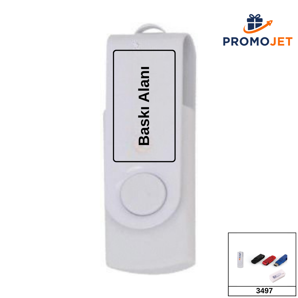 16 GB Döner Renkli Metal Kapaklı USB Bellek