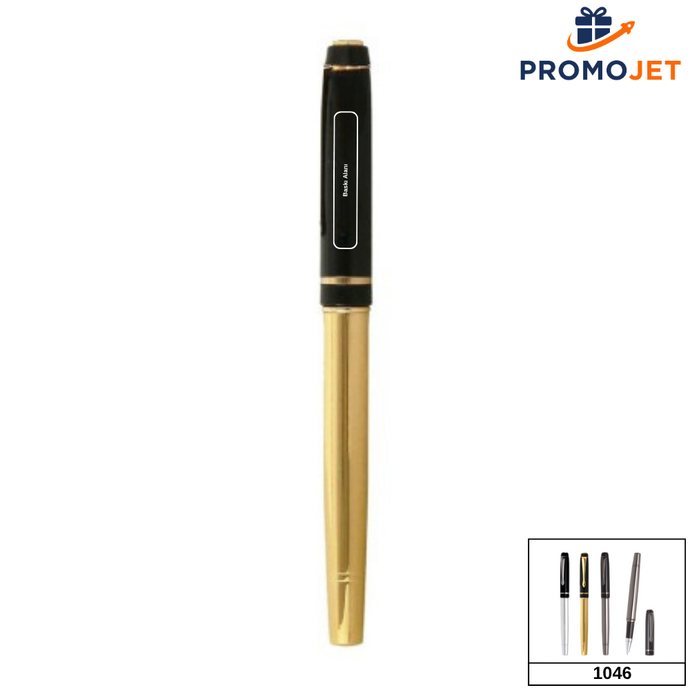 Kravat Klipsli ve Siyah Kapaklı Metal Roller Kalem