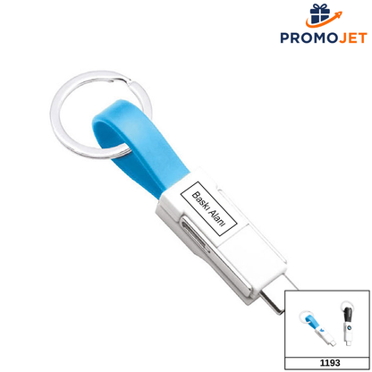 Anahtarlık Tipi Mini Şarj Kablosu – Type-C & Lightning Uyumlu – Veri Aktarımlı