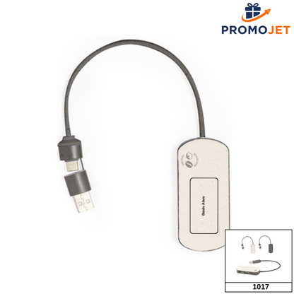 Geri Dönüştürülmüş Pamuk Yüzeyli ve Kahve Lifi Gövdeli USB Çoklayıcı (Hub)