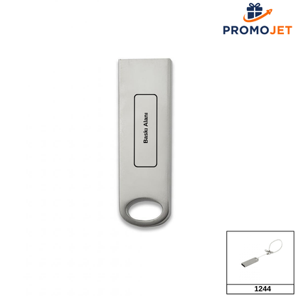 Metal Gövdeli 16 GB USB Bellek ve Zincirli Taşıma Aksesuarı