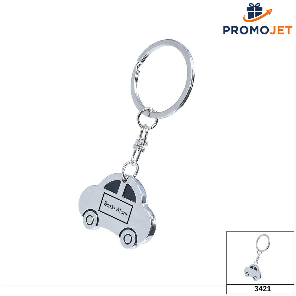 Otomobil Silüetli Metal Promosyon Anahtarlık