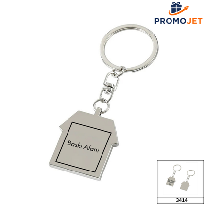 Ev Silüetli Metal Promosyon Anahtarlık