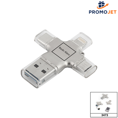 5-in-1 Çoklu Bağlantılı Akıllı VIP Metal 16 GB USB Bellek