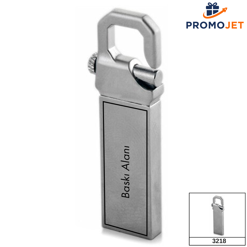 Çelik Kancalı USB Bellek