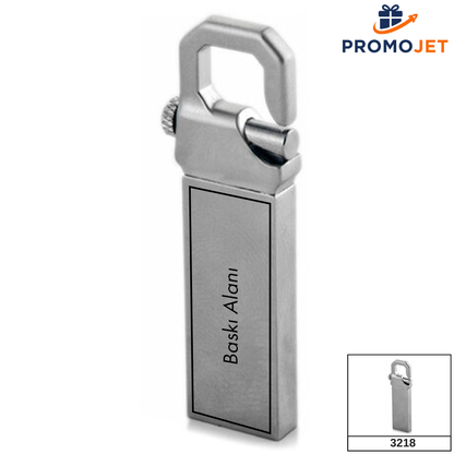 Çelik Kancalı USB Bellek