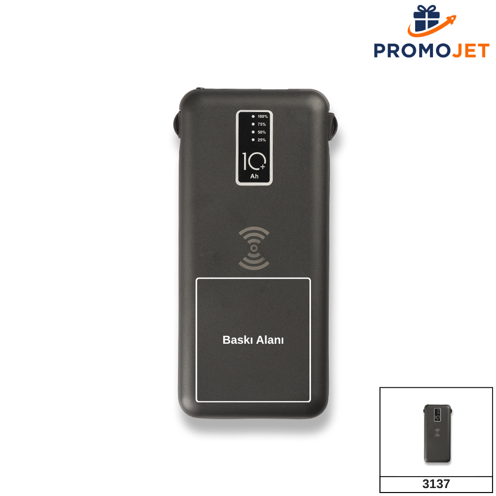 Dahili Kablolu Wireless Powerbank 10000 mAh