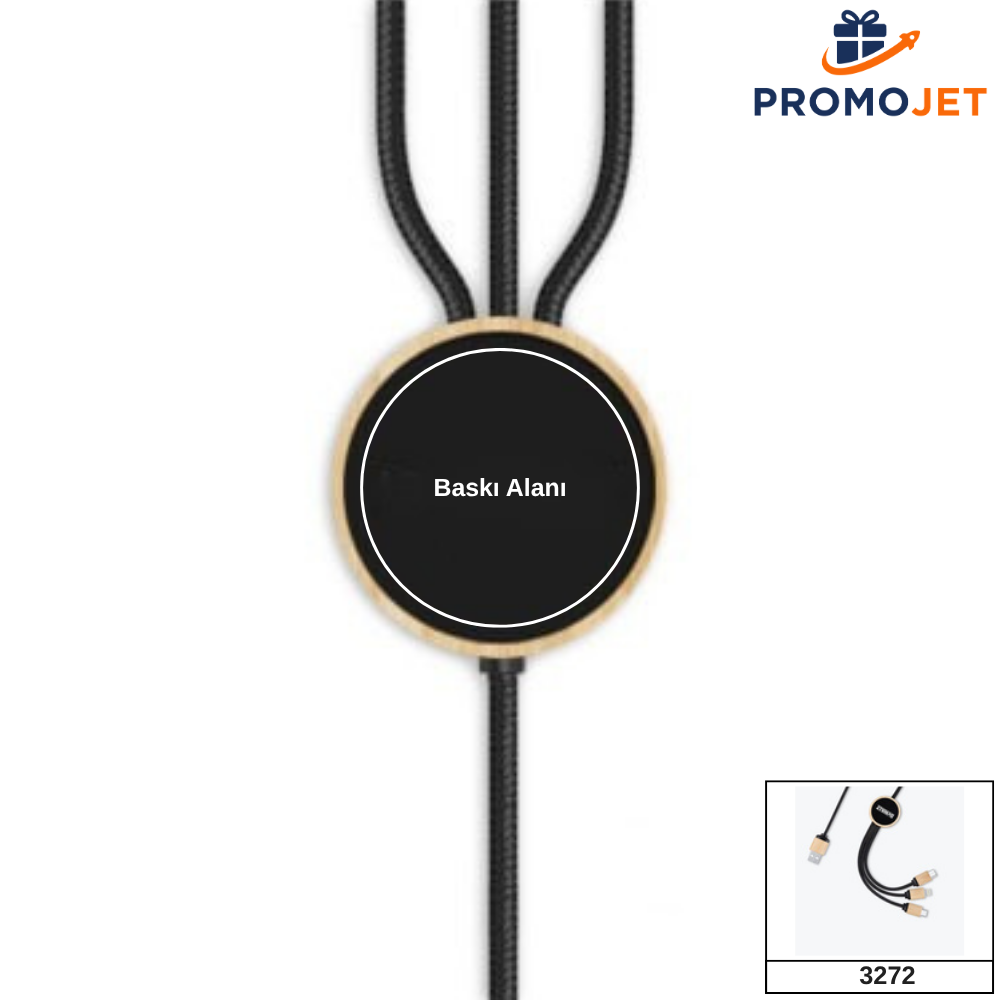 Bambu 3’ü 1 Arada LED Işıklı Hızlı Şarj Kablosu