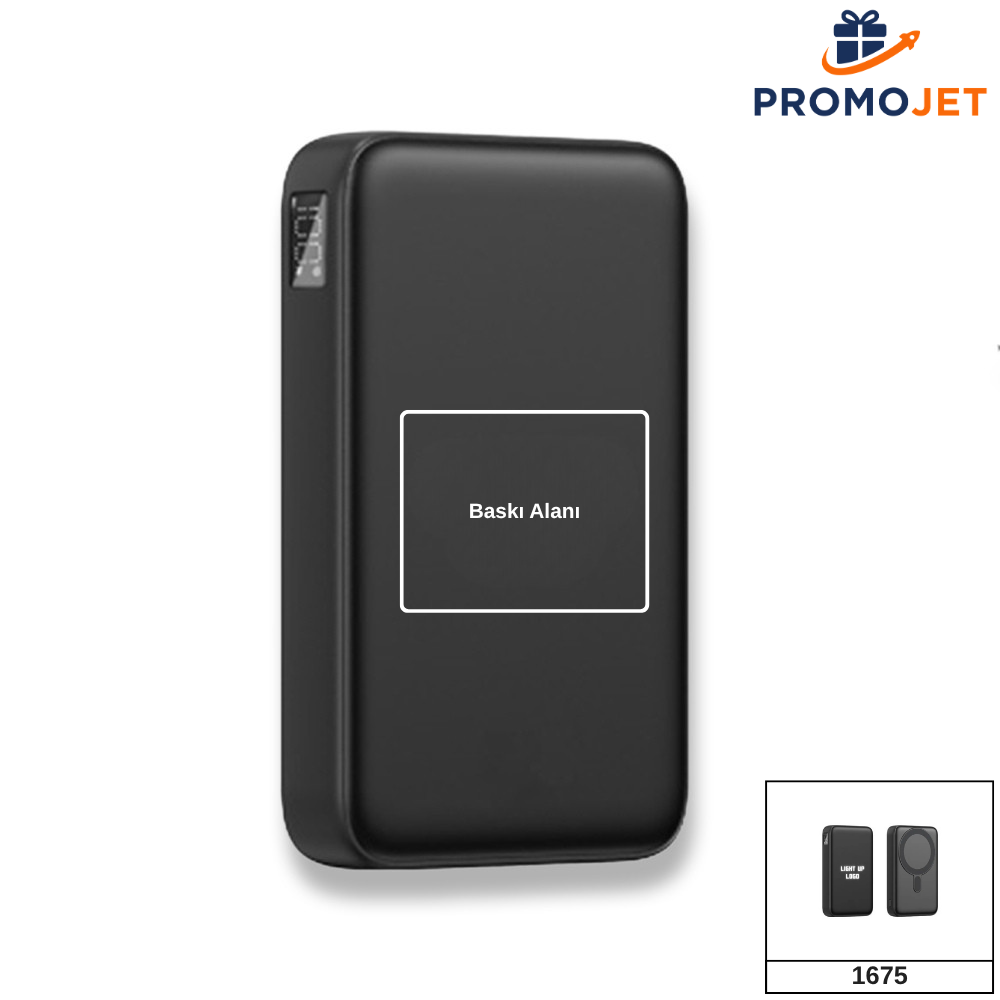 Işıklı Logo Hızlı Wireless Şarj Magsafe Powerbank 10000 mAh