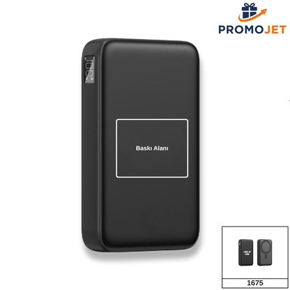 Işıklı Logo Hızlı Wireless Şarj Magsafe Powerbank 10000 mAh