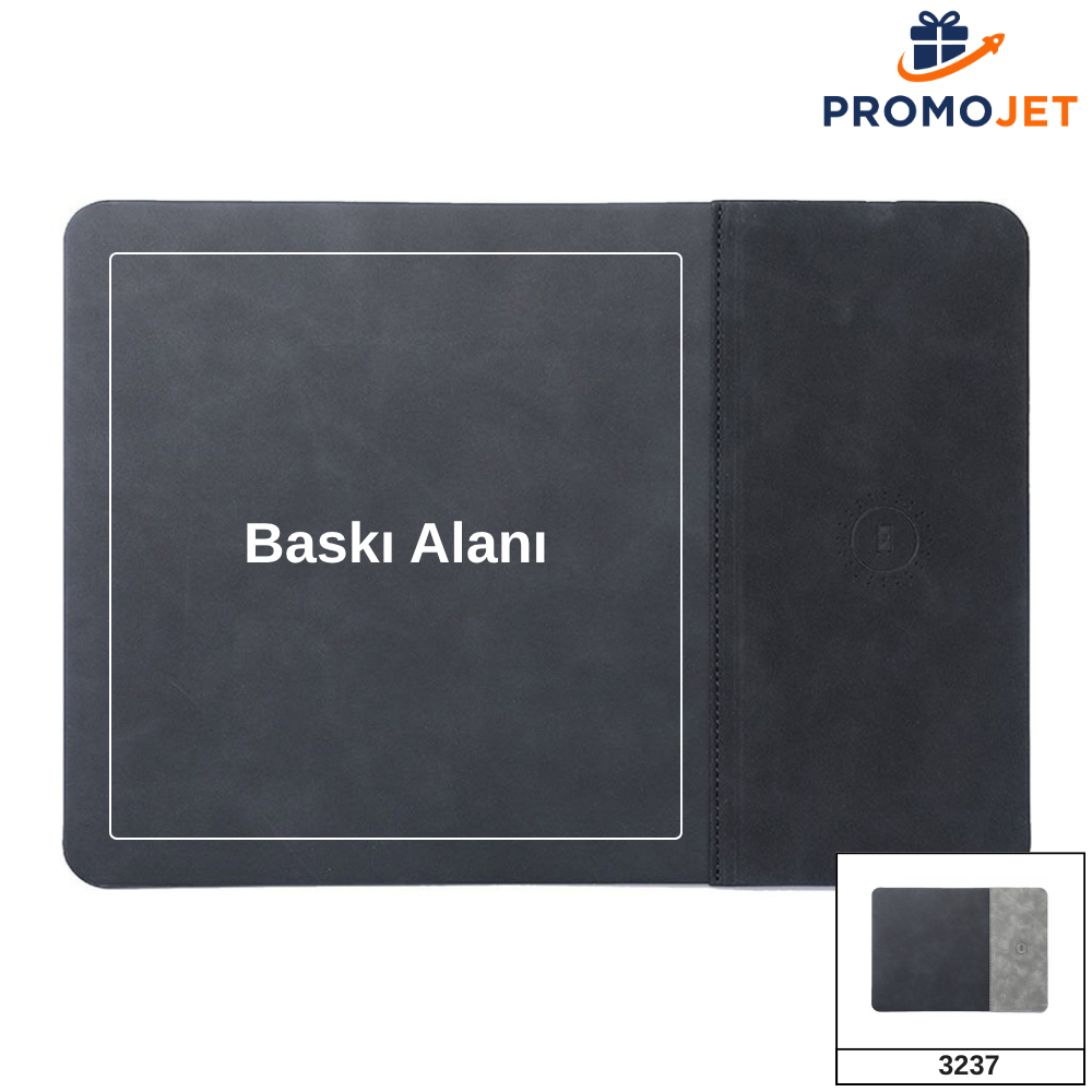 15W Kablosuz Hızlı Şarj Özellikli Deri Mouse Pad