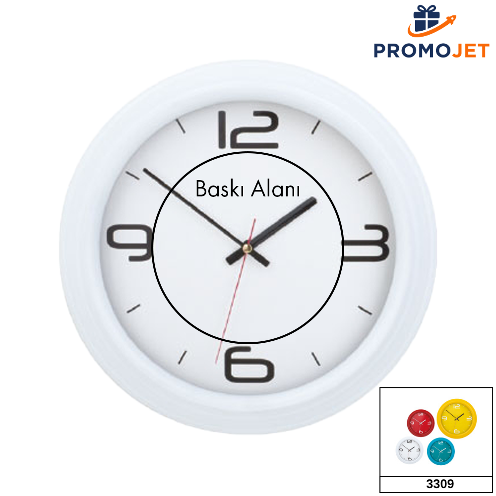 Monokrom Renkli Kadranlı Fütüristik Büyük Duvar Saati