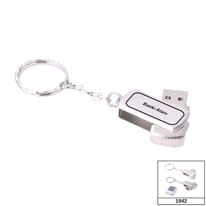 64 GB Döner Kapaklı Metal Anahtarlık USB Bellek