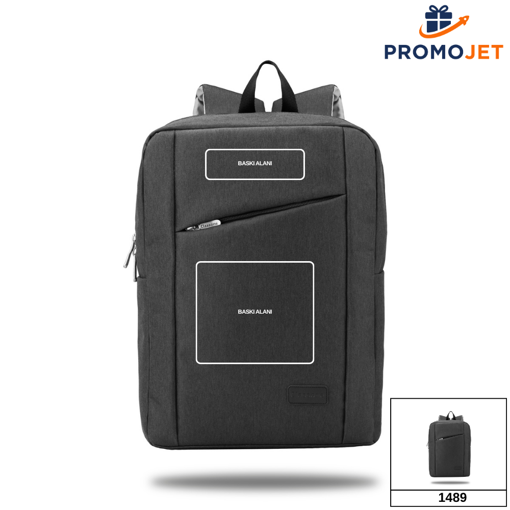 Classone Savona Serisi 15.6" Minimalist Sırt Çantası – Siyah WTX-Pro Su Geçirmez Kumaş