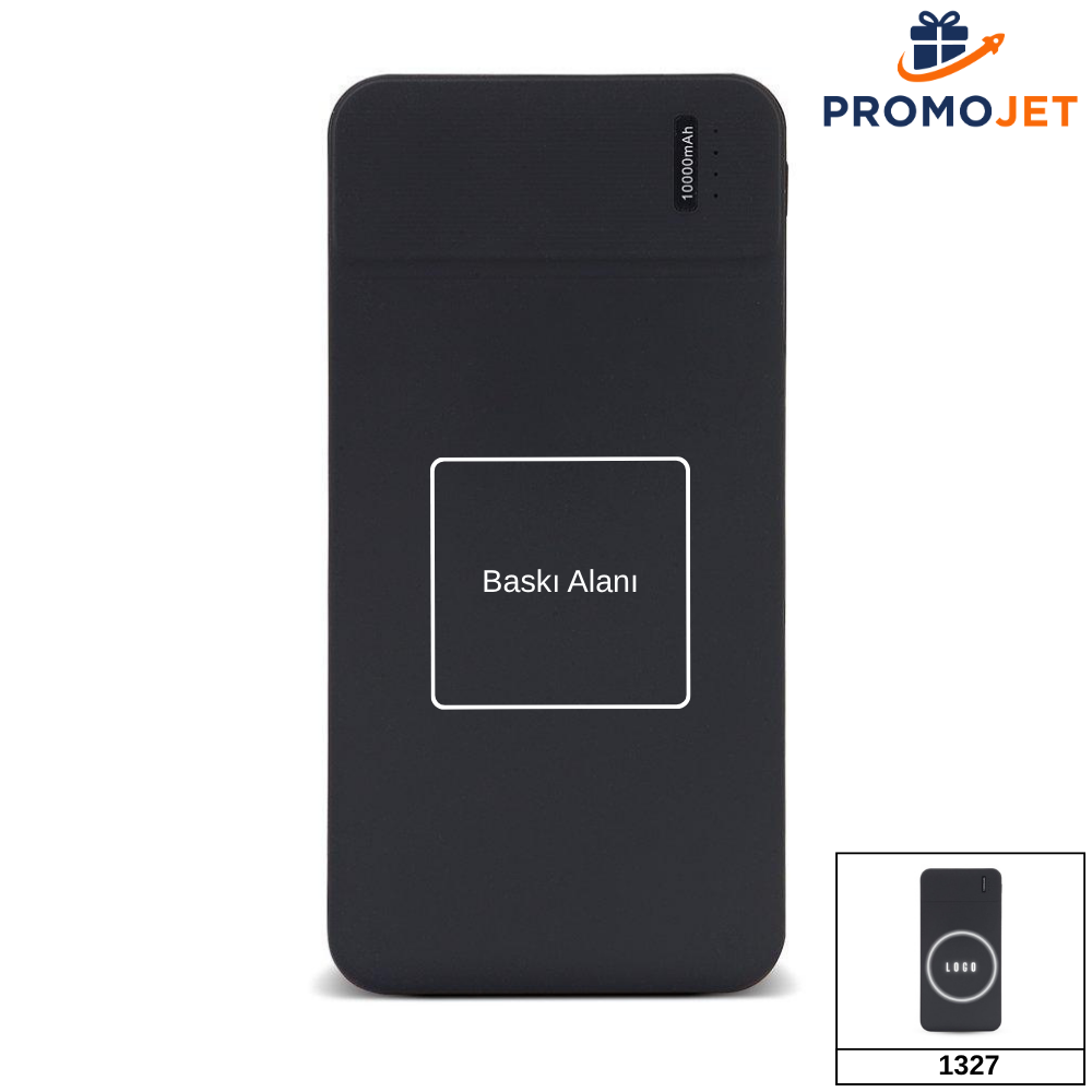 Işıklı Logo Alanlı Slim Powerbank – 10.000 mAh Yüksek Kapasite ve Çift USB Çıkışlı