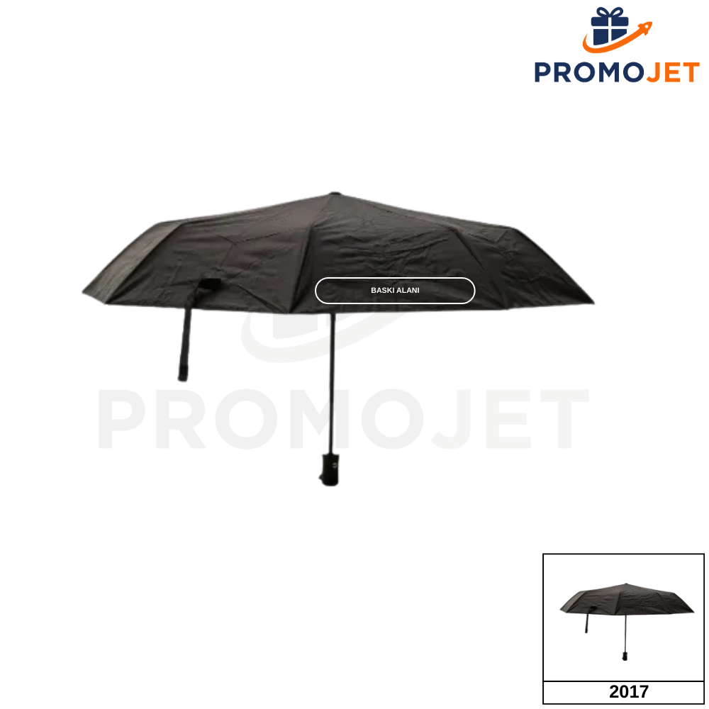 Siyah Laminasyonlu Otomatik Katlanabilir Rüzgara Dayanıklı Şemsiye