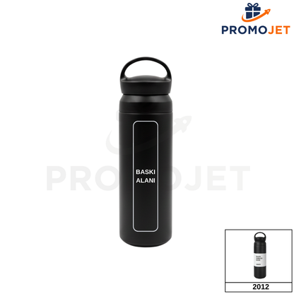 EccoTech 500 ml Taşıma Kulplu ve Filtreli Mat Siyah Paslanmaz Çelik Termos