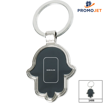 Hamsa Modelli Metal Anahtarlık – Lazer Baskı Uyumlu ve Şans Temalı
