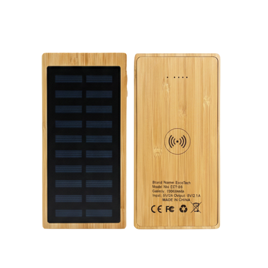 EccoTech 10.000 mAh Ekolojik Solar (Güneş Enerjili) Wireless Powerbank
