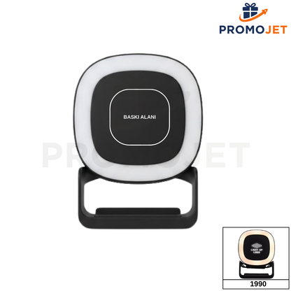 EccoTech 5'i 1 Arada Bambu Masaüstü Seti: 15W Kablosuz Şarj, Bluetooth Hoparlör ve LED Lamba